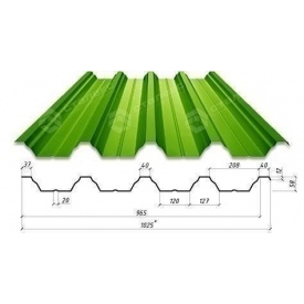 Профнастил Сталекс Н-60 1025/965 мм 0,50 мм РЕ Польща (Acelor Mittal) (RAL6002/зелений лист)