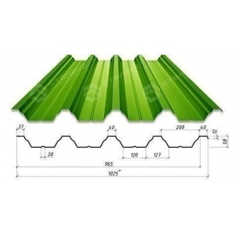 Профнастил Сталекс Н-60 1025/965 мм 0,70 мм РЕ Польща (Acelor Mittal) (RAL6002/зелений лист)