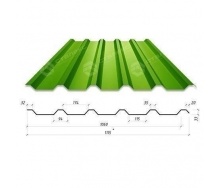 Профнастил Сталекс Н-33 1115/1060 мм 0,65 мм PE Польща (Acelor Mittal) (RAL6002/зелений лист)