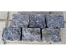 Гранітна бруківка лабродарит 100х100х50 мм темно-сіра