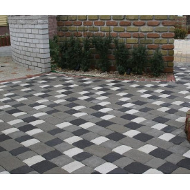 Тротуарная плитка Золотой Мандарин Старая площадь на сером цементе 240х160х80 мм