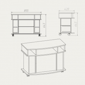 Тумба під ТВ Компаніт Америка 855x640x420 дуб Сонома