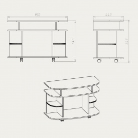 Тумба під ТВ Компаніт Монтеррей 930x640x440 титан