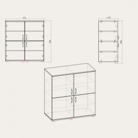Комод Компаніт Комод-4Д 924x986x445 венге