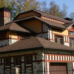 Битумная черепица NORDLAND Top Shingle Vintage 1000х340 мм коричневая с тенью Акимовка