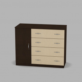 Комод Компаніт Комод-4+1Б 1054x849x448 венге