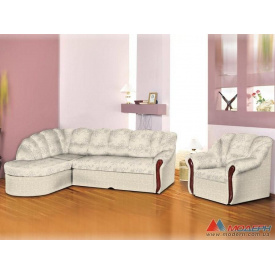 Угловой диван Модерн Мустанг 2450х940х1900 мм Флора 1+Флора комби 1