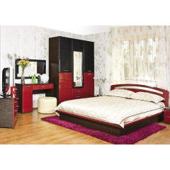 Спальня БМФ Верона 1500х2060х530 мм лілія червона / чорна лак / венге темний Тернопіль