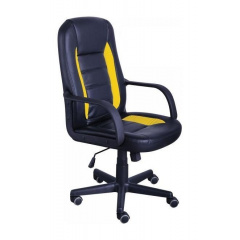 Кресло AMF Дрифт PU черный 63x60x100 см желтые вставки Львов