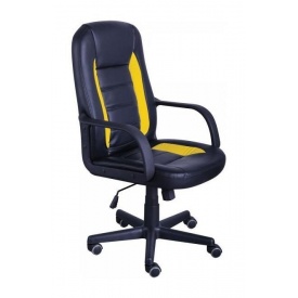 Кресло AMF Дрифт PU черный 63x60x100 см желтые вставки
