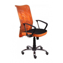 Кресло AMF Аэро HB сетка черная Zeus 045 Orange/сетка лайм-Skyline 64x75x104 см Днепр