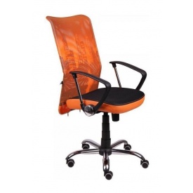 Кресло AMF Аэро HB сетка черная Zeus 045 Orange/сетка лайм-Skyline 64x75x104 см