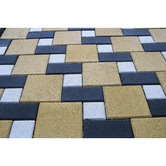 Тротуарная плитка Золотой Мандарин Квадрат на белом цементе 200х200х100 мм
