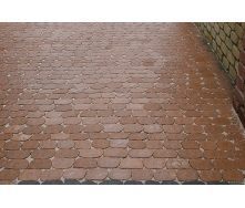 Тротуарна плитка Золотий Мандарин Маргарита на сірому цементі 60 мм (RAL2000/сігма помаранчевий)