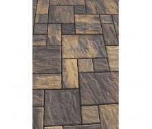 Тротуарная плитка Золотой Мандарин Пассион на белом цементе 60 мм (RAL8025/бледно-коричневый)