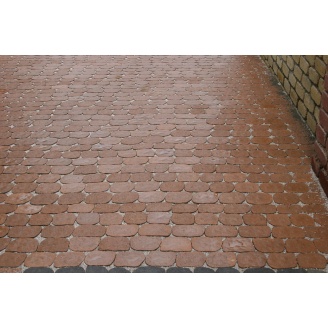 Тротуарна плитка Золотий Мандарин Маргарита на сірому цементі 60 мм (RAL2000/сигма помаранчевий)