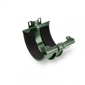 Соединитель желоба с кронштейном Galeco STAL135 135 мм (RS135-LH-D) (RAL6020/темно-зеленый)