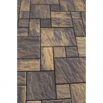Тротуарна плитка Золотий Мандарин Пассіон на білому цементі 60 мм (RAL8025/блідно-коричневий)