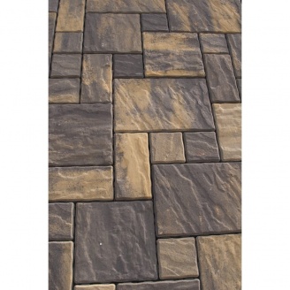 Тротуарная плитка Золотой Мандарин Пассион на белом цементе 60 мм (RAL8025/бледно-коричневый)