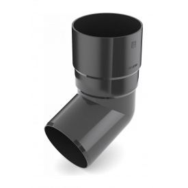 Колено трубы Bryza 125 67 градусов 90,2х145х84,5 мм графит