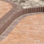 Поребрик фигурный круглый Золотой Мандарин 500х80х250 мм на сером цементе коричневый Житомир