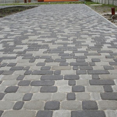 Тротуарна плитка Золотий Мандарин Старе місто 120х40 мм чорний на білому цементі Київ