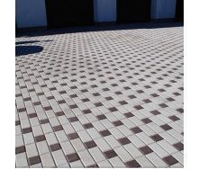 Тротуарная плитка Золотой Мандарин Кирпич стандартный 200х100х60 мм белый на сером цементе