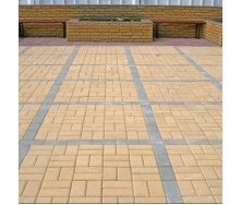 Тротуарная плитка Золотой Мандарин Кирпич стандартный 200х100х60 мм желтый на сером цементе
