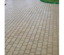 Тротуарная плитка Золотой Мандарин Старый город 120х80 мм горчичный на белом цементе