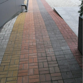 Тротуарна плитка Золотий Мандарин Цегла стандартна 200х100х60 мм коричневий на білому цементі