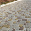Тротуарна плитка Золотий Мандарин Старе місто 120х80 мм на сірому цементі гірчичний Чернівці