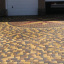 Тротуарна плитка Золотий Мандарин Старе місто 120х80 мм коричневий на білому цементі Хмельницький
