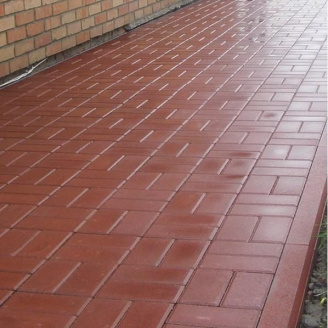 Тротуарная плитка Золотой Мандарин Кирпич стандартный 200х100х80 мм красный на белом цементе