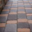 Тротуарна плитка Золотий Мандарин Стара площа 160х40 мм на сірому цементі персиковий Чернівці