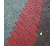 Тротуарна плитка Золотий Мандарин Цегла без фаски 200х100х60 мм червоний на білому цементі
