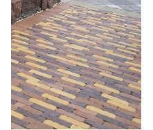 Тротуарна плитка Золотий Мандарин Барселона Антик 192х45х60 мм коричневий на сірому цементі