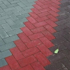 Тротуарная плитка Золотой Мандарин Кирпич без фаски 200х100х60 мм красный на белом цементе Киев