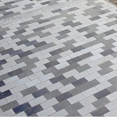 Тротуарная плитка Золотой Мандарин Кирпич без фаски 200х100х60 мм на сером цементе черный Бровары