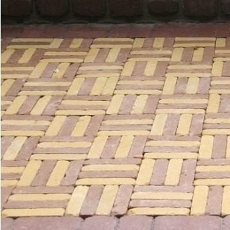 Тротуарна плитка Золотий Мандарин Барселона Антик 192х45х60 мм гірчичний на сірому цементі