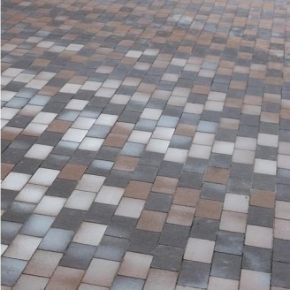 Тротуарна плитка Золотий Мандарин Цегла без фаски 200х100х60 мм коричневий на білому цементі
