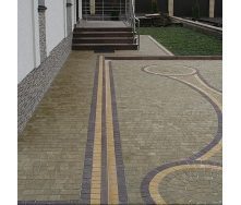 Тротуарна плитка Золотий Мандарин Креатив 60 мм гірчичний на білому цементі