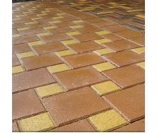 Тротуарна плитка Золотий Мандарин Квадрат великий 200х200х60 мм персиковий на білому цементі