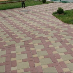 Тротуарна плитка Золотий Мандарин Квадрат великий 200х200х60 мм на сірому цементі гірчичний Ірпінь