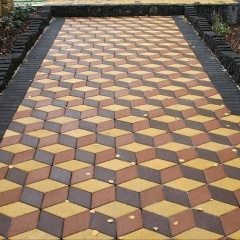 Тротуарна плитка Золотий Мандарин Ромб 150х150х60 мм на сірому цементі коричневий Ужгород