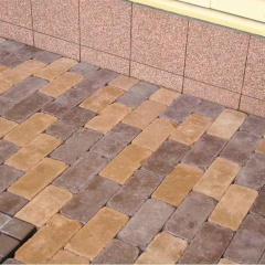 Тротуарна плитка Золотий Мандарин Роттердам Антик 250х120х65 мм персиковий на білому цементі Київ