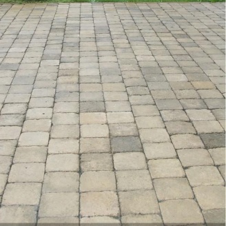 Тротуарная плитка Золотой Мандарин Квадрат Антик 160х160х90 мм горчичный на сером цементе