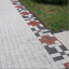 Тротуарна плитка Золотий Мандарин Квадрат малий 100х100х60 мм білий на сірому цементі Київ