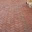 Тротуарна плитка Золотий Мандарин Цегла Антик 200х100х60 мм бордовий на білому цементі Київ