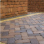 Тротуарна плитка Золотий Мандарин Цегла Антик 200х100х60 мм коричневий на білому цементі Київ