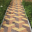 Тротуарна плитка Золотий Мандарин Ромб 150х150х60 мм коричневий на білому цементі Київ